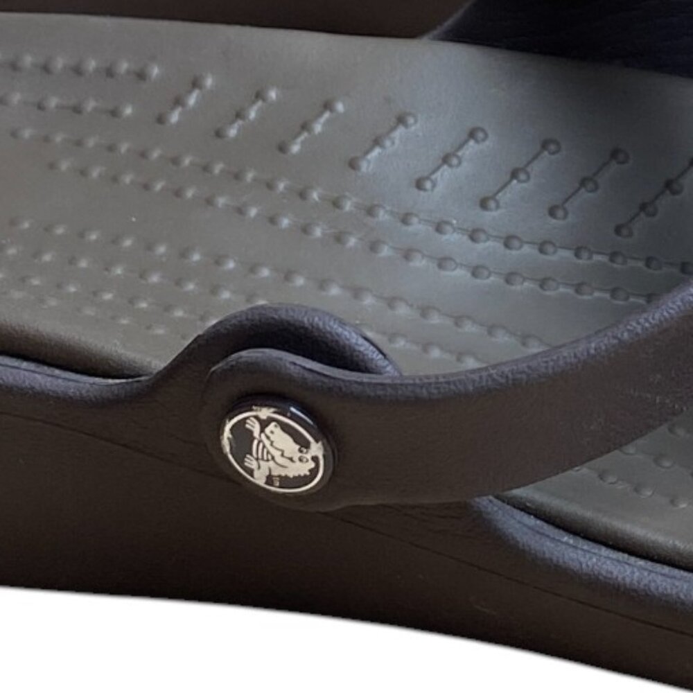 Crocs Patricia II Wedge Sandals Strappy Slip On Brown Comfort Travel Beach-8 - Picture 3 of 15